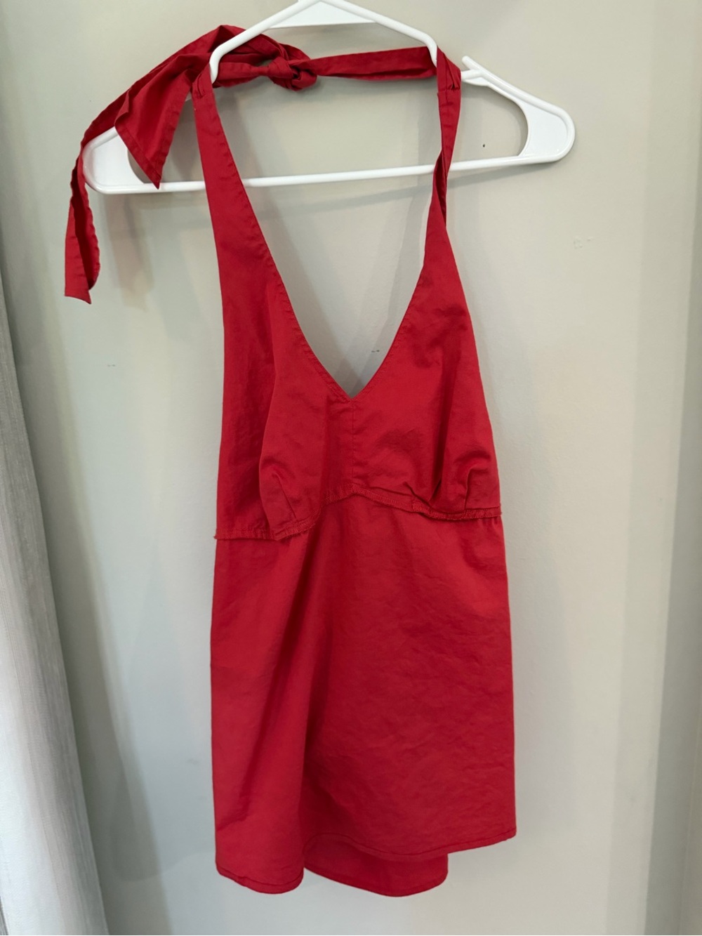 LOFT Red Halter Tie Top